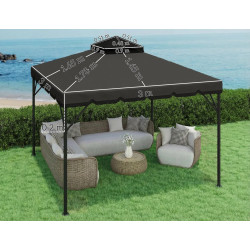 Acoperis pentru pavilion de gradina Outsunny 84C-741V00GY 3x3 (Dark Grey/Light Grey) Thumb