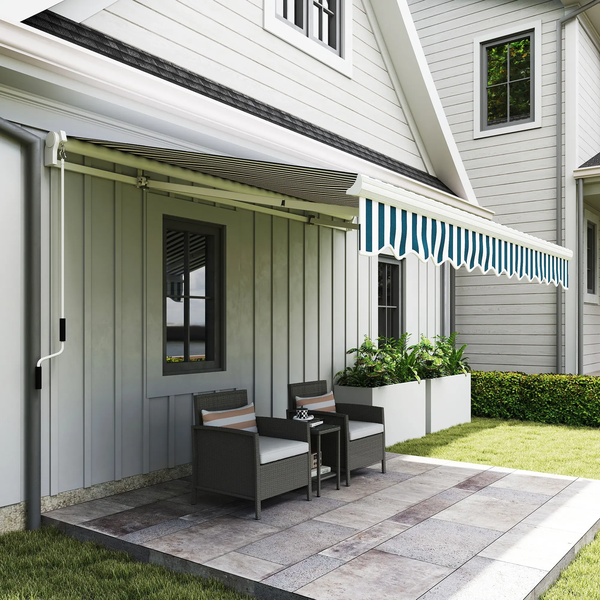 Copertina Outsunny 840-151YG (White/Green) - 6