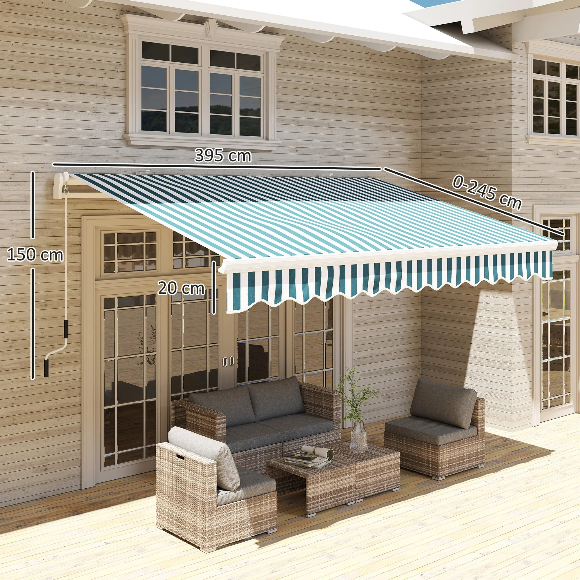 Copertina Outsunny 840-151YG (White/Green) - 7