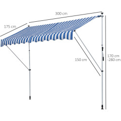 Copertina Outsunny 840-183BU (White/Blue) Thumb