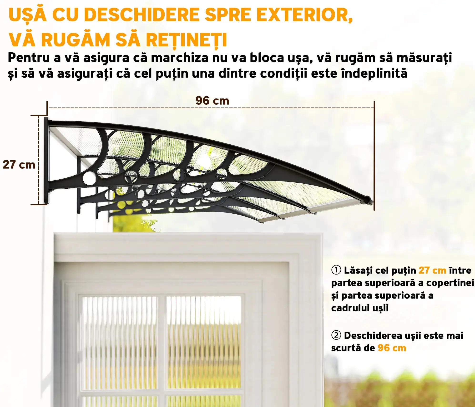 Copertina Outsunny B70-058V03CR (Transparent/Black) - 5