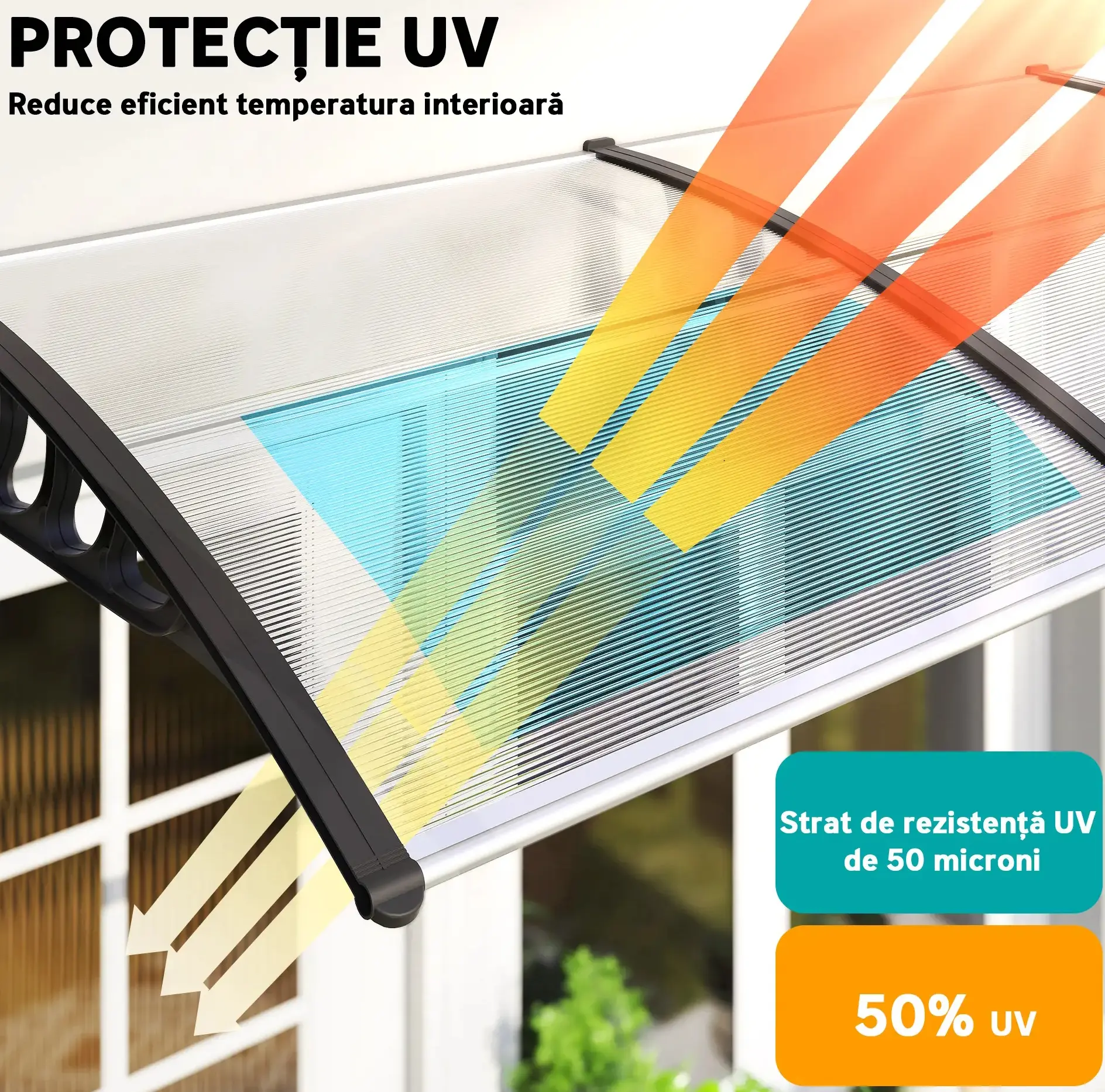 Copertina Outsunny B70-058V03CR (Transparent/Black) - 7