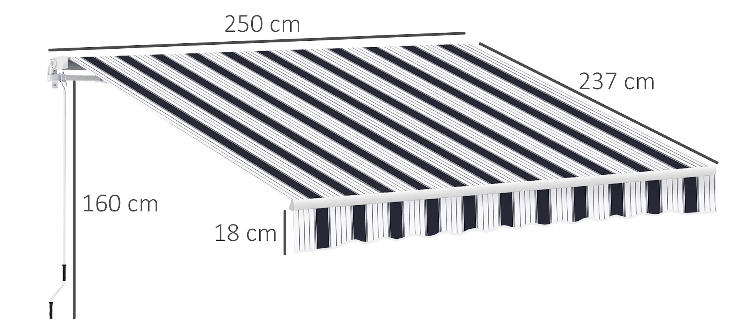 Copertina retractabila Outsunny 100110-005BW (Blue/White) - 7