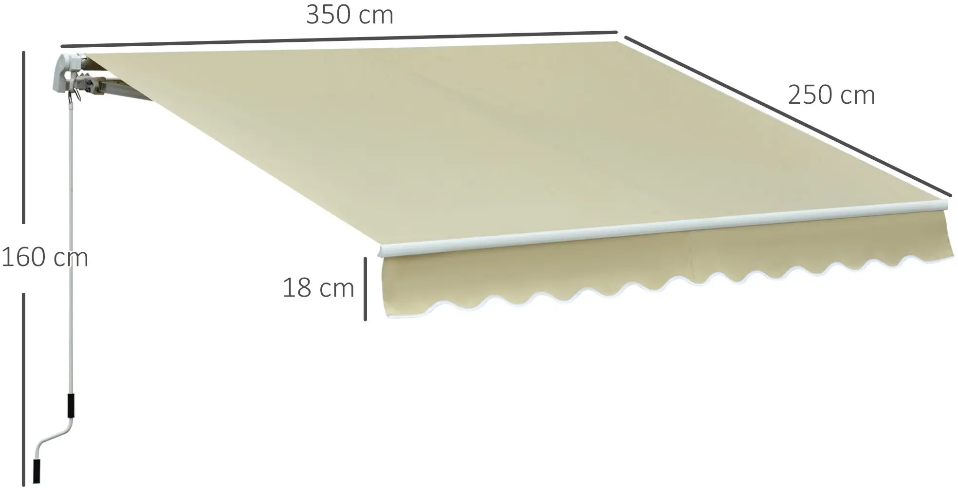 Маркиза выдвижная Outsunny 100110-007CM (Beige) - 9