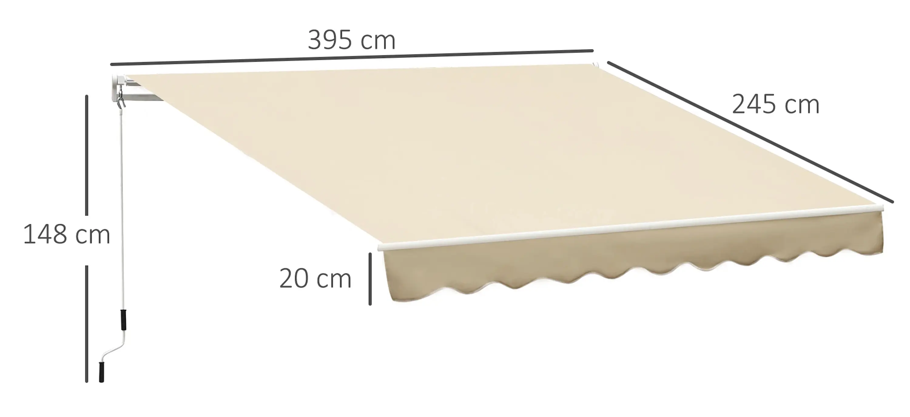 Copertina retractabila Outsunny 840-150CW (Beige) - 5