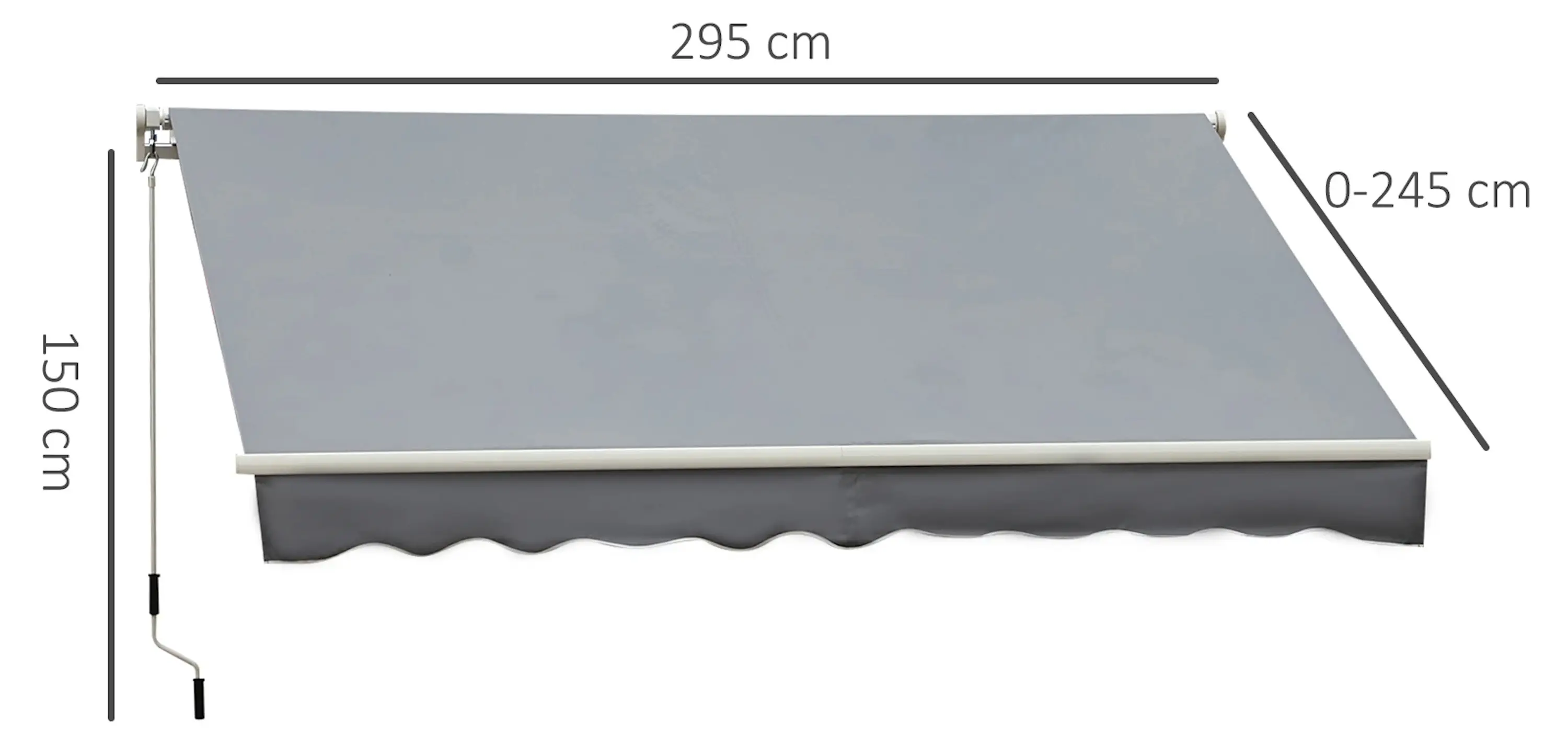 Маркиза выдвижная Outsunny 840-150GY (Grey) - 4