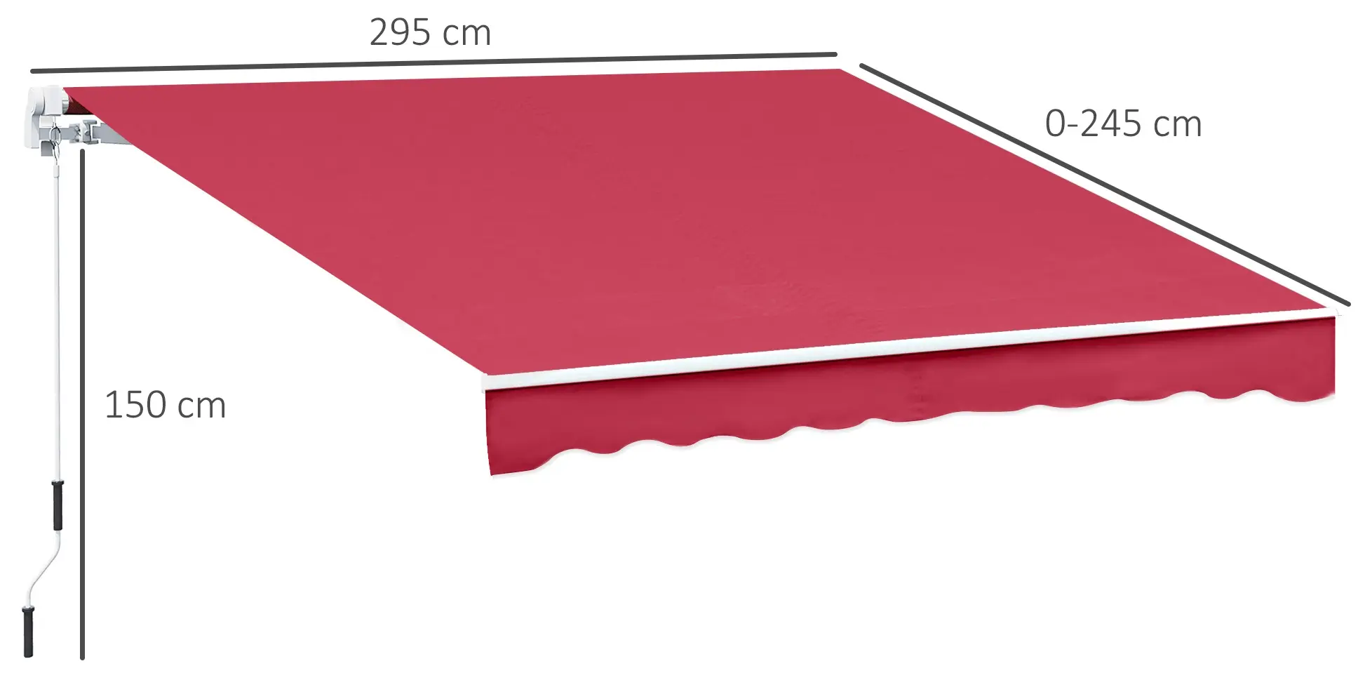 Маркиза выдвижная Outsunny 840-150WR (Bordeaux) - 2