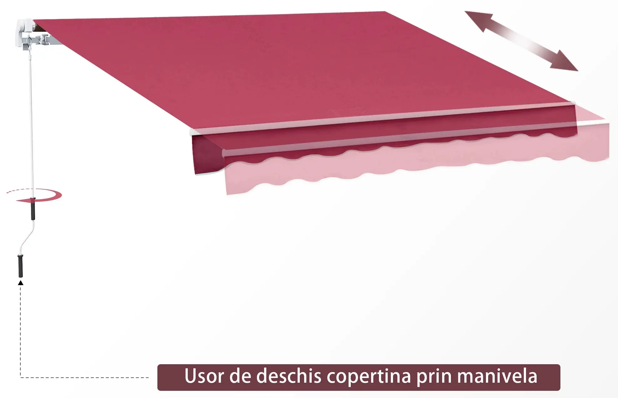 Маркиза выдвижная Outsunny 840-150WR (Bordeaux) - 4