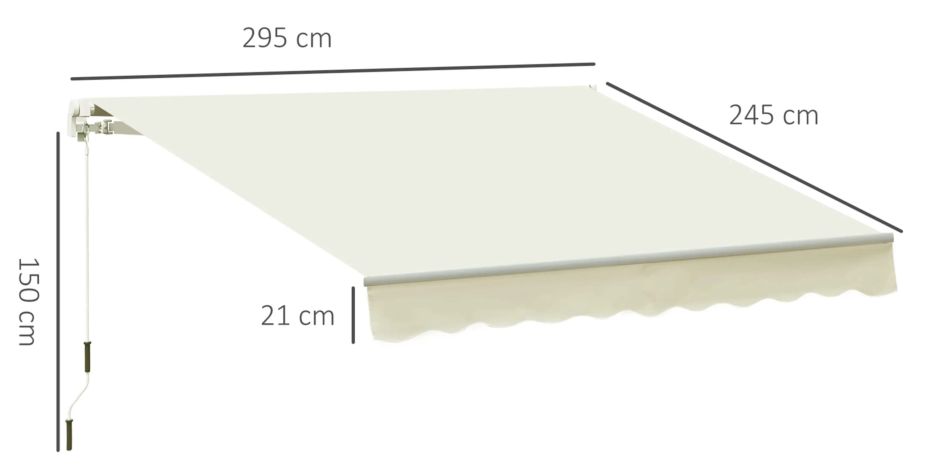Copertina retractabila Outsunny 840-150WT (White) - 5