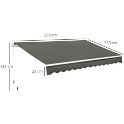 Маркиза выдвижная Outsunny 840-174V00GY (Dark Grey) Thumb