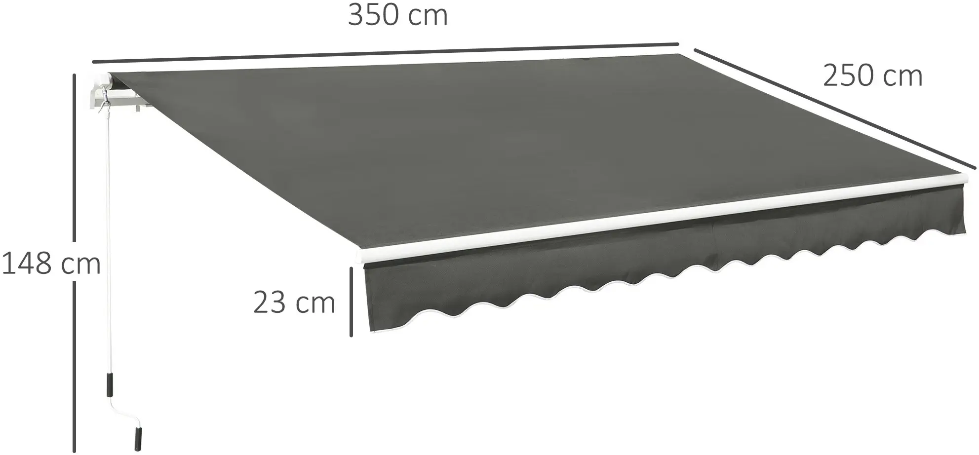 Маркиза выдвижная Outsunny 840-174V00GY (Dark Grey) - 7