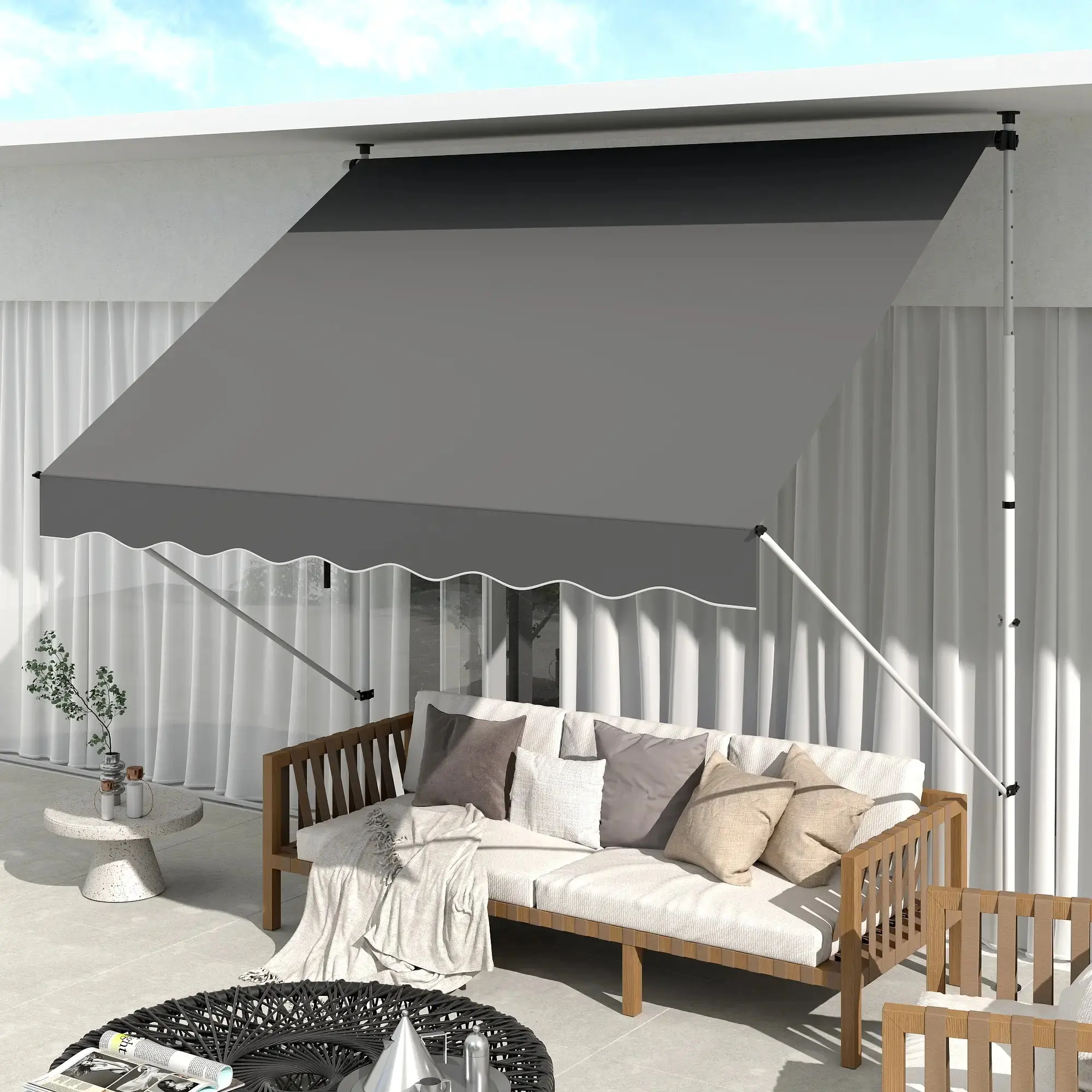 Маркиза выдвижная Outsunny 840-183GY (Grey) - 5