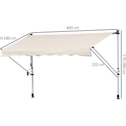 Маркиза выдвижная Outsunny 840-183V01 (Beige) Thumb