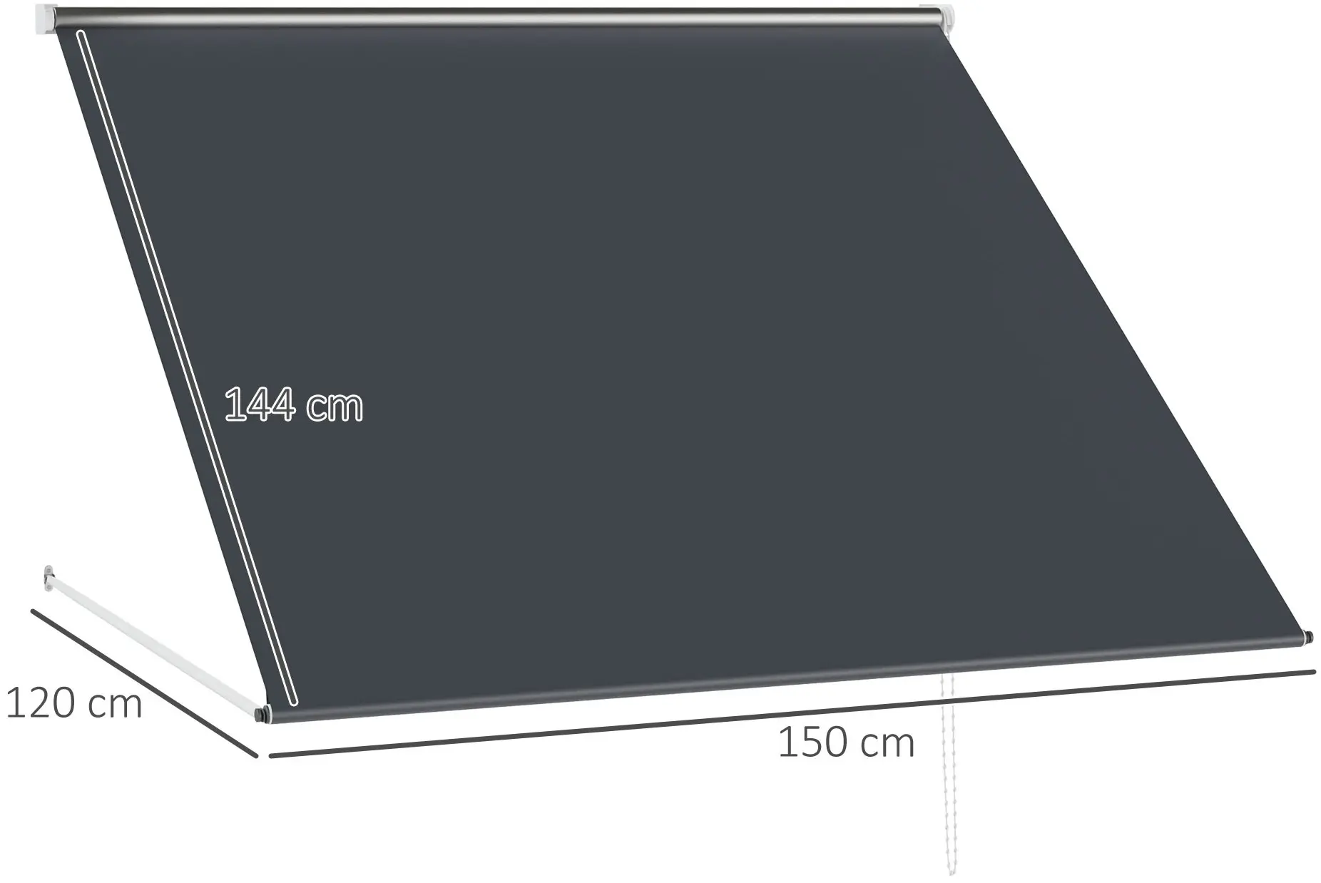 Маркиза выдвижная Outsunny 840-238V00CG (Dark Grey) - 8