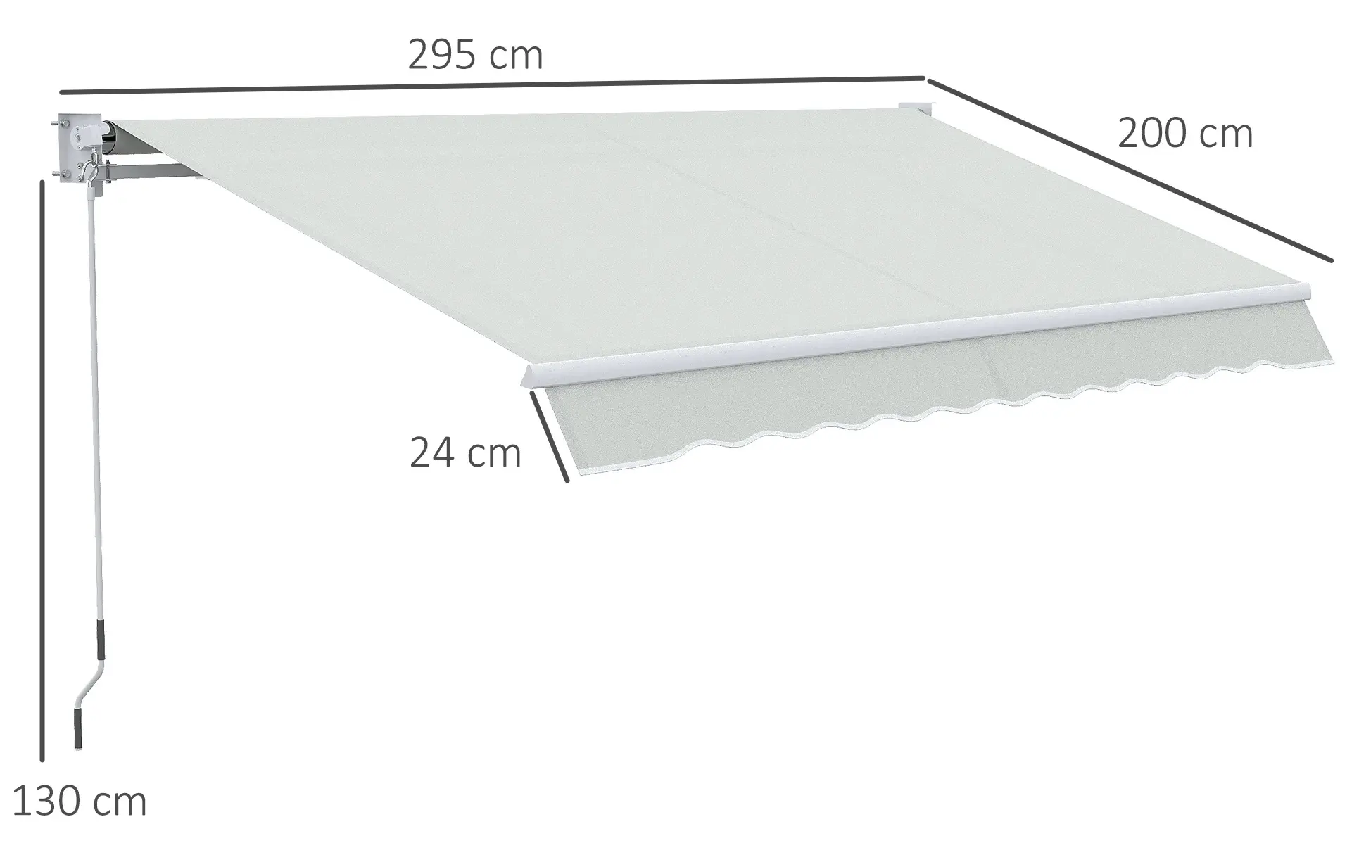 Copertina retractabila Outsunny 840-239V01CW (Cream White) - 4
