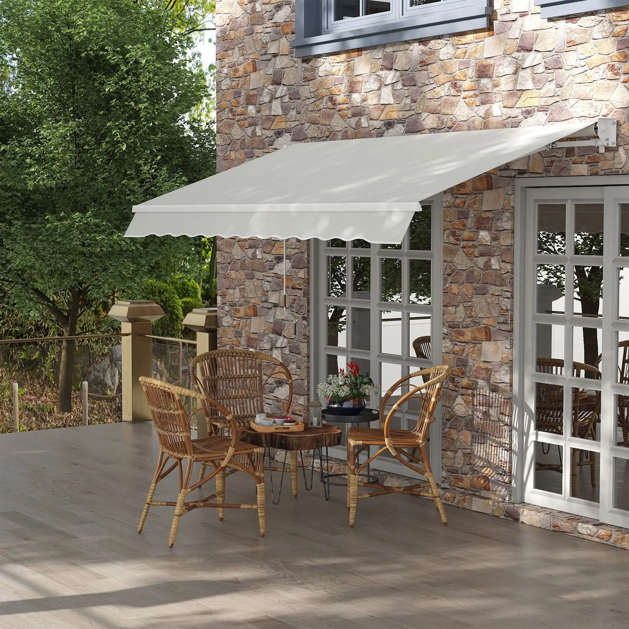 Copertina retractabila Outsunny 840-239V01CW (Cream White) - 5