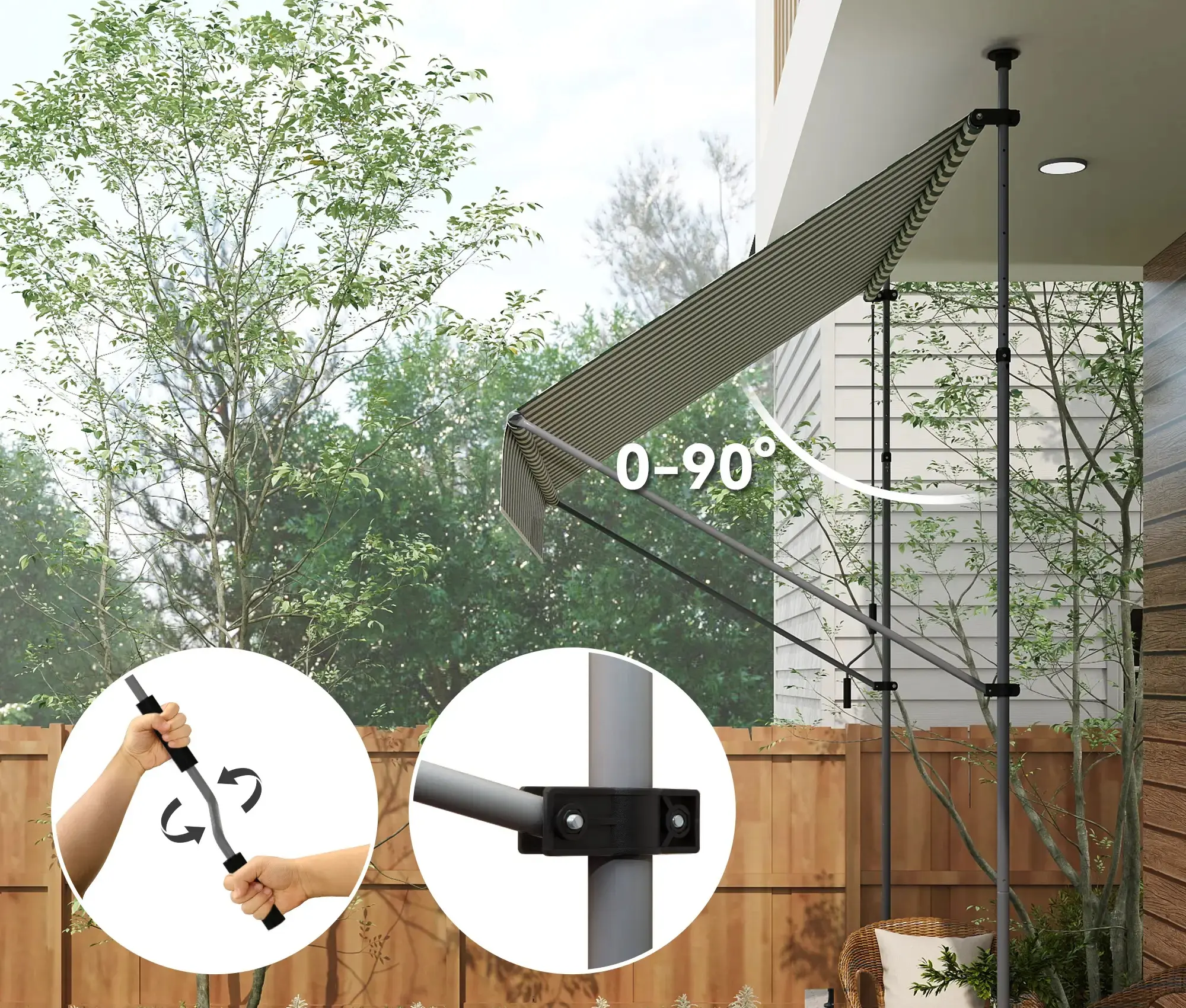 Copertina retractabila Outsunny 840-273V00GN (Green/White) - 4