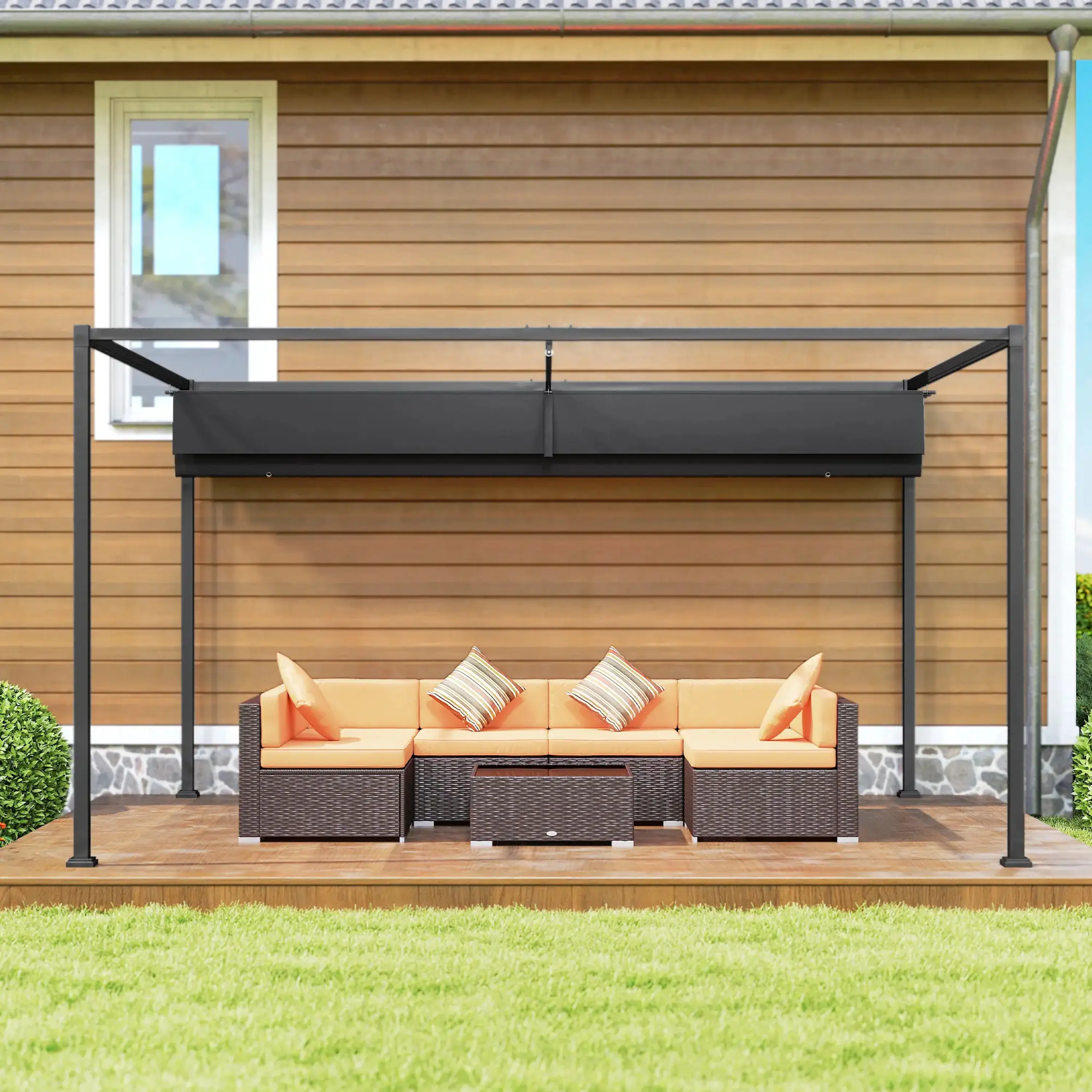 Pergola Outsunny 84C-175BK 3x2 (Black) - 3