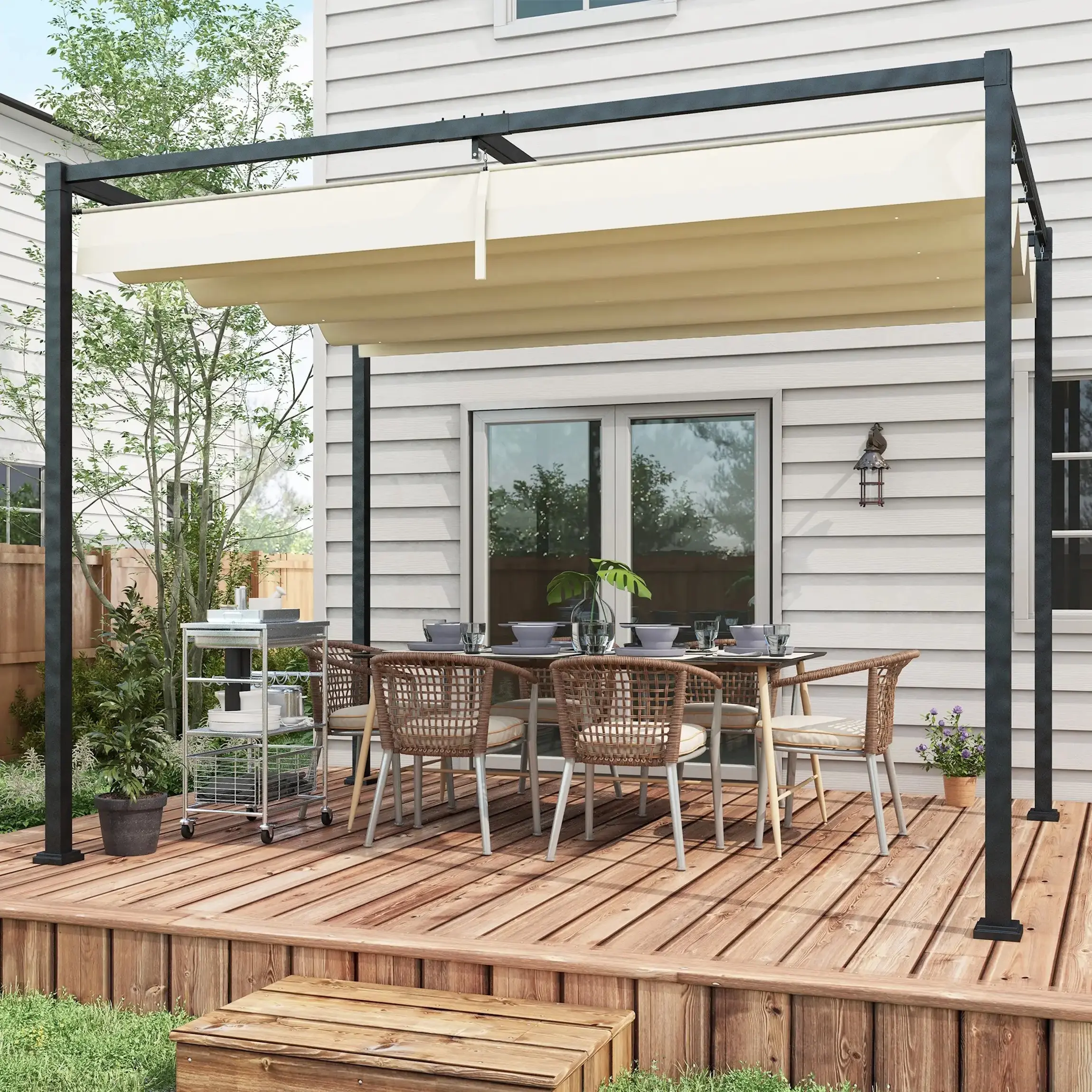 Pergola Outsunny 84C-175V00CW 3x2 (Cream/Grey) - 3