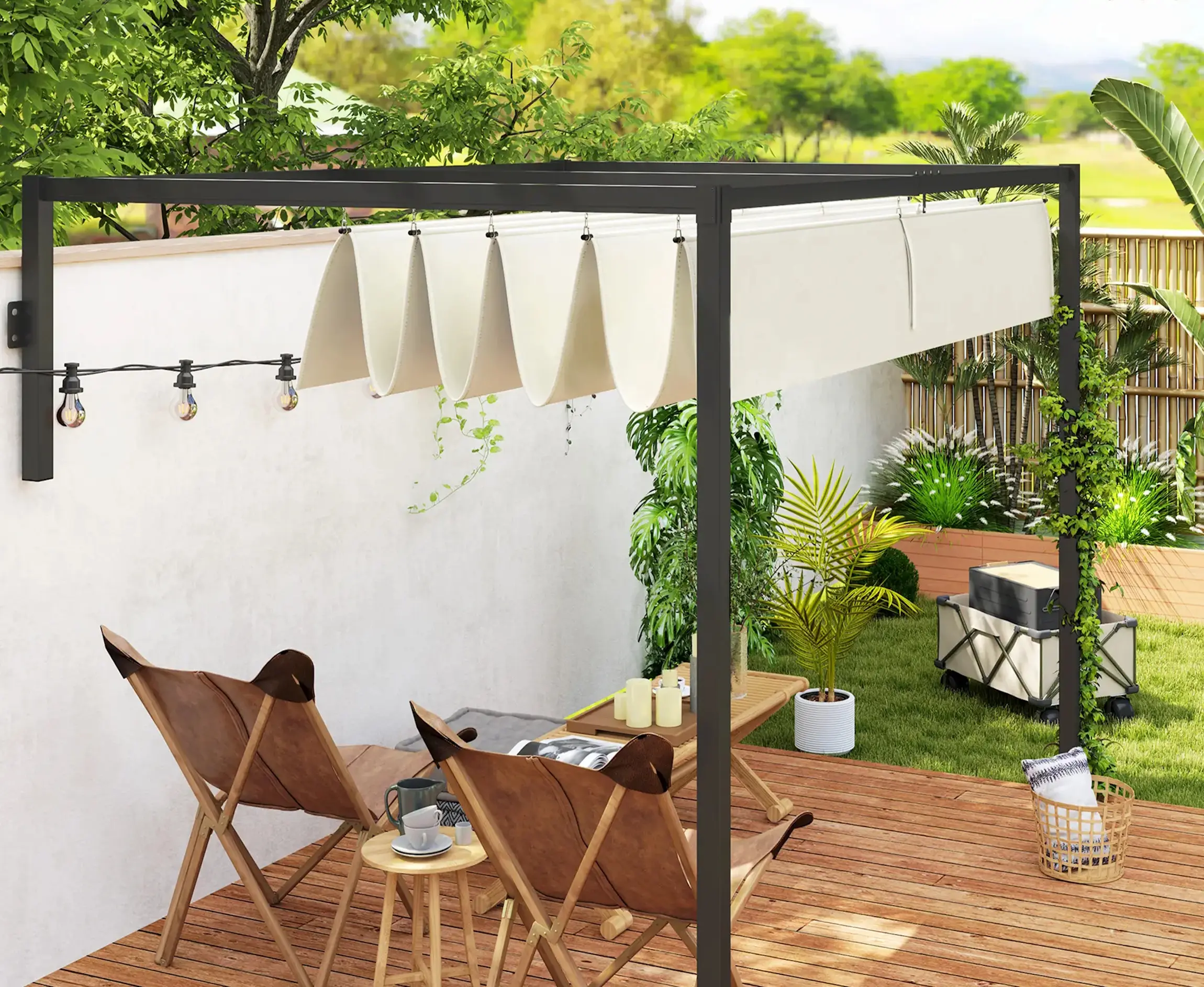 Pergola Outsunny 84C-470V00CW (Cream/Black) - 3