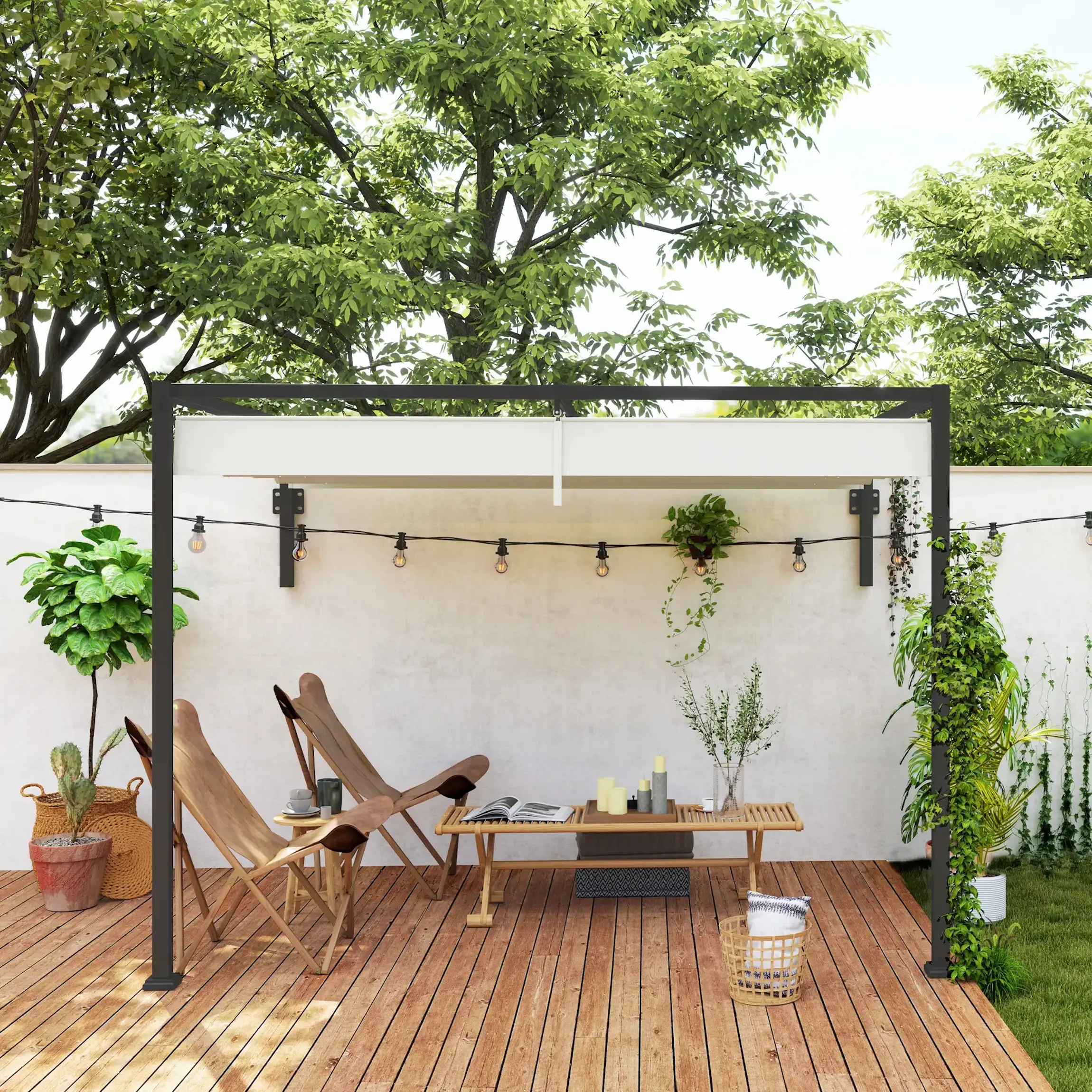 Pergola Outsunny 84C-470V00CW (Cream/Black) - 5