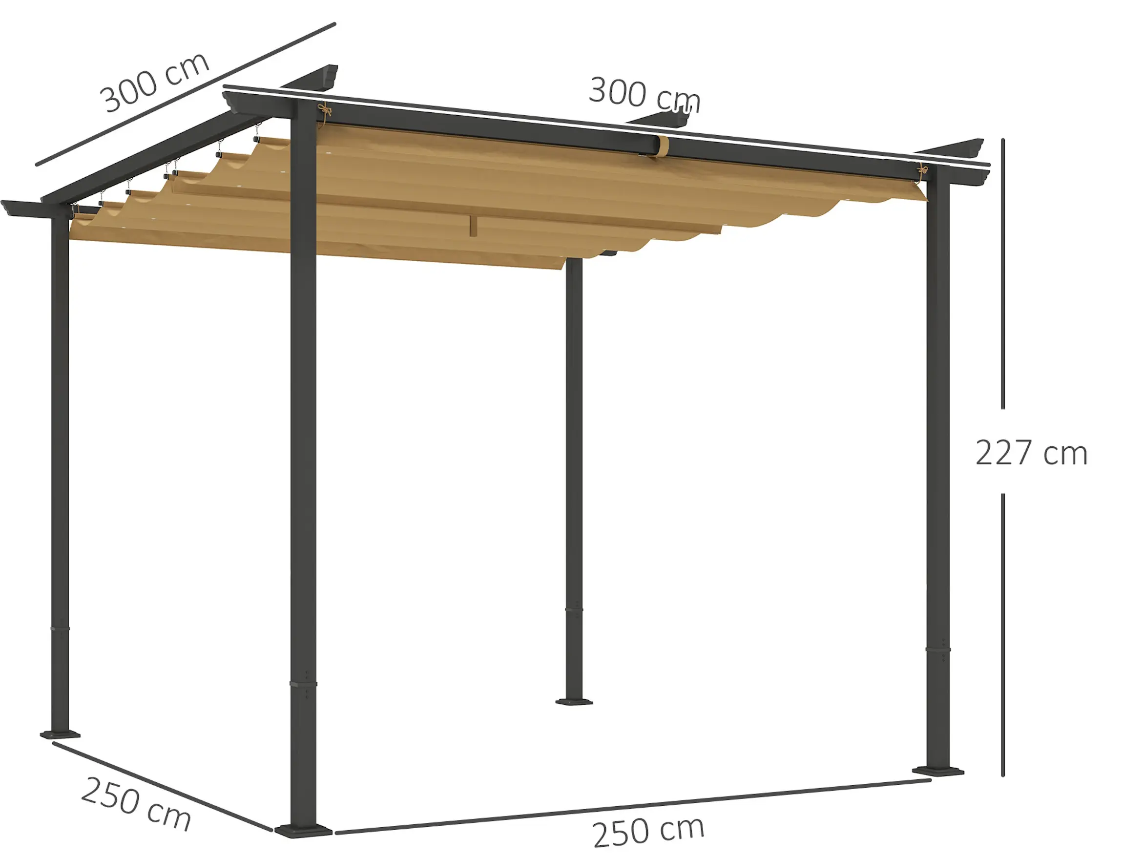 Пергола Outsunny 84C-560V00BG (Beige/Black) - 3