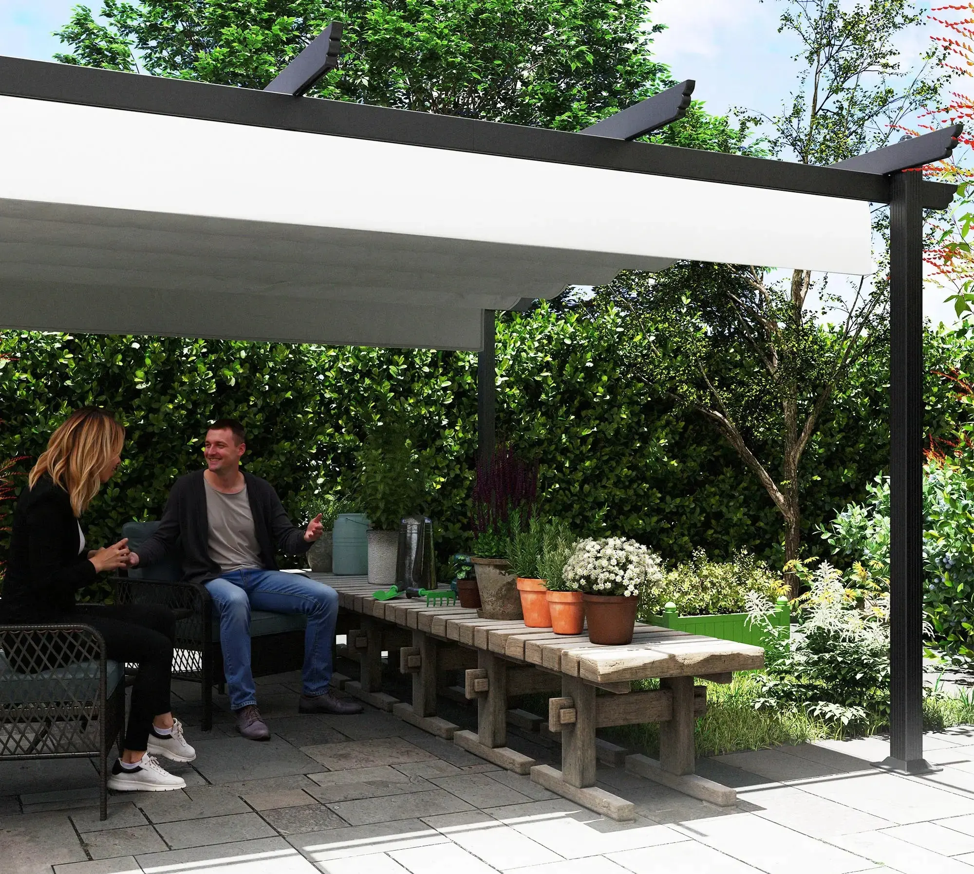 Пергола Outsunny 84C-567V00WT 3.9x3.9m (White) - 6