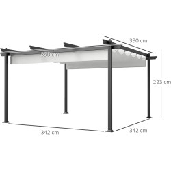 Пергола Outsunny 84C-567V00WT 3.9x3.9m (White) Thumb