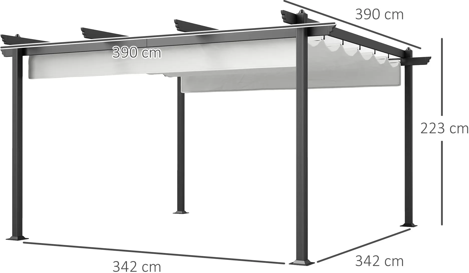 Пергола Outsunny 84C-567V00WT 3.9x3.9m (White) - 8