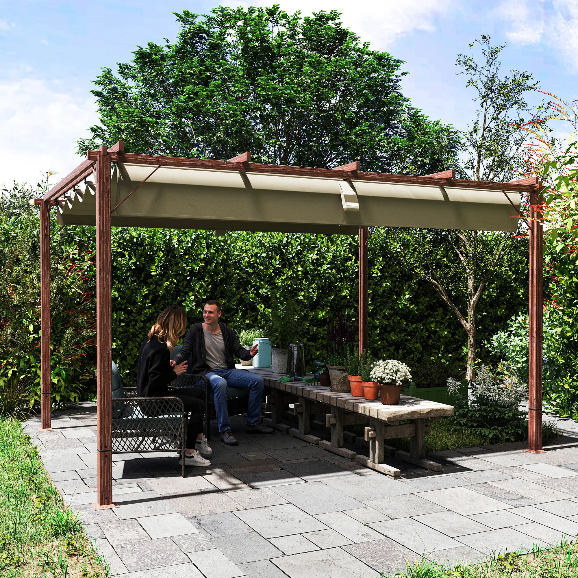 Pergola Outsunny 84C-577V01ND (Natural) - 4