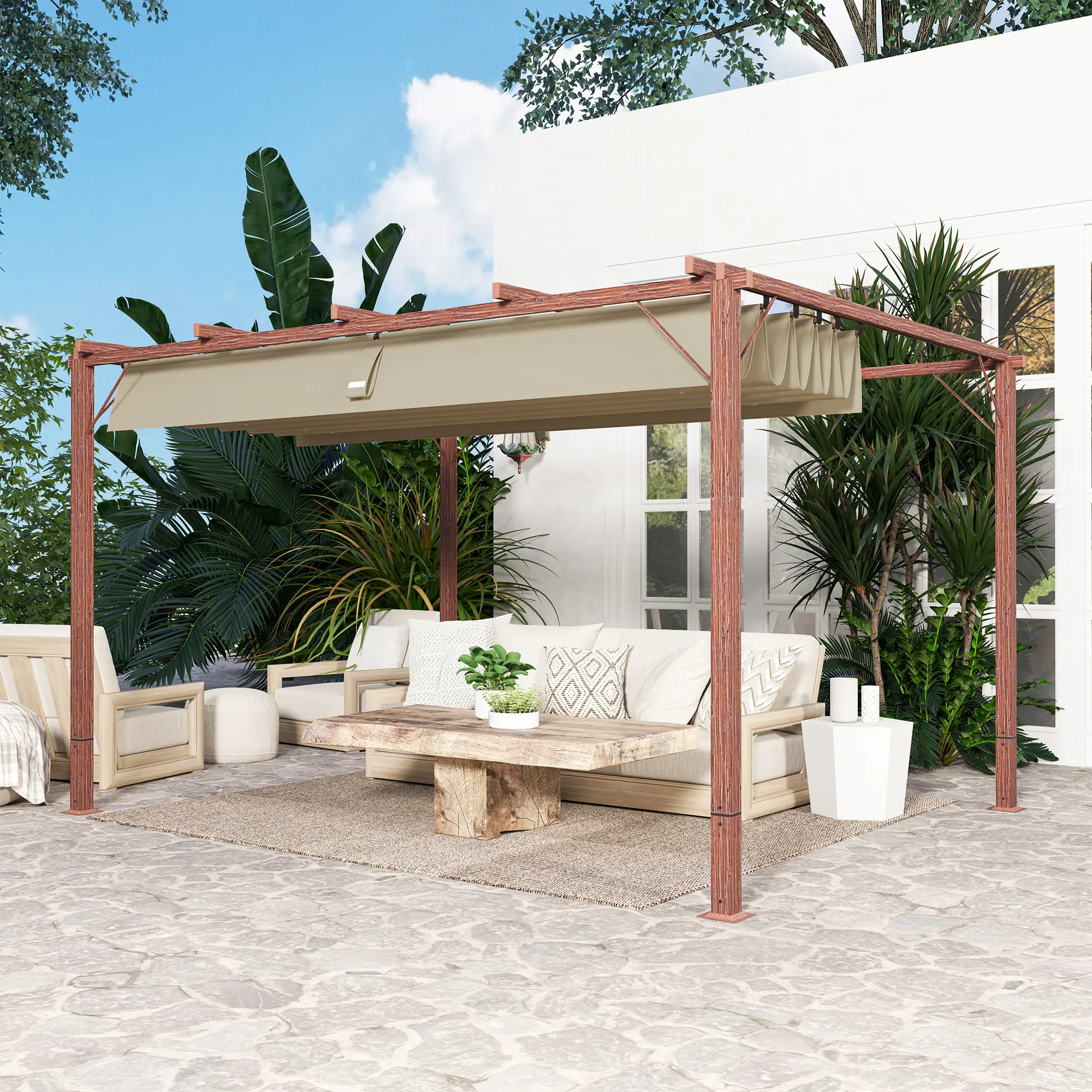 Pergola Outsunny 84C-577V01ND (Natural) - 6