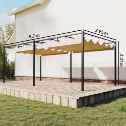 Pergola Outsunny 84C-667V00BG 5.7x2.95 (Beige) Thumb