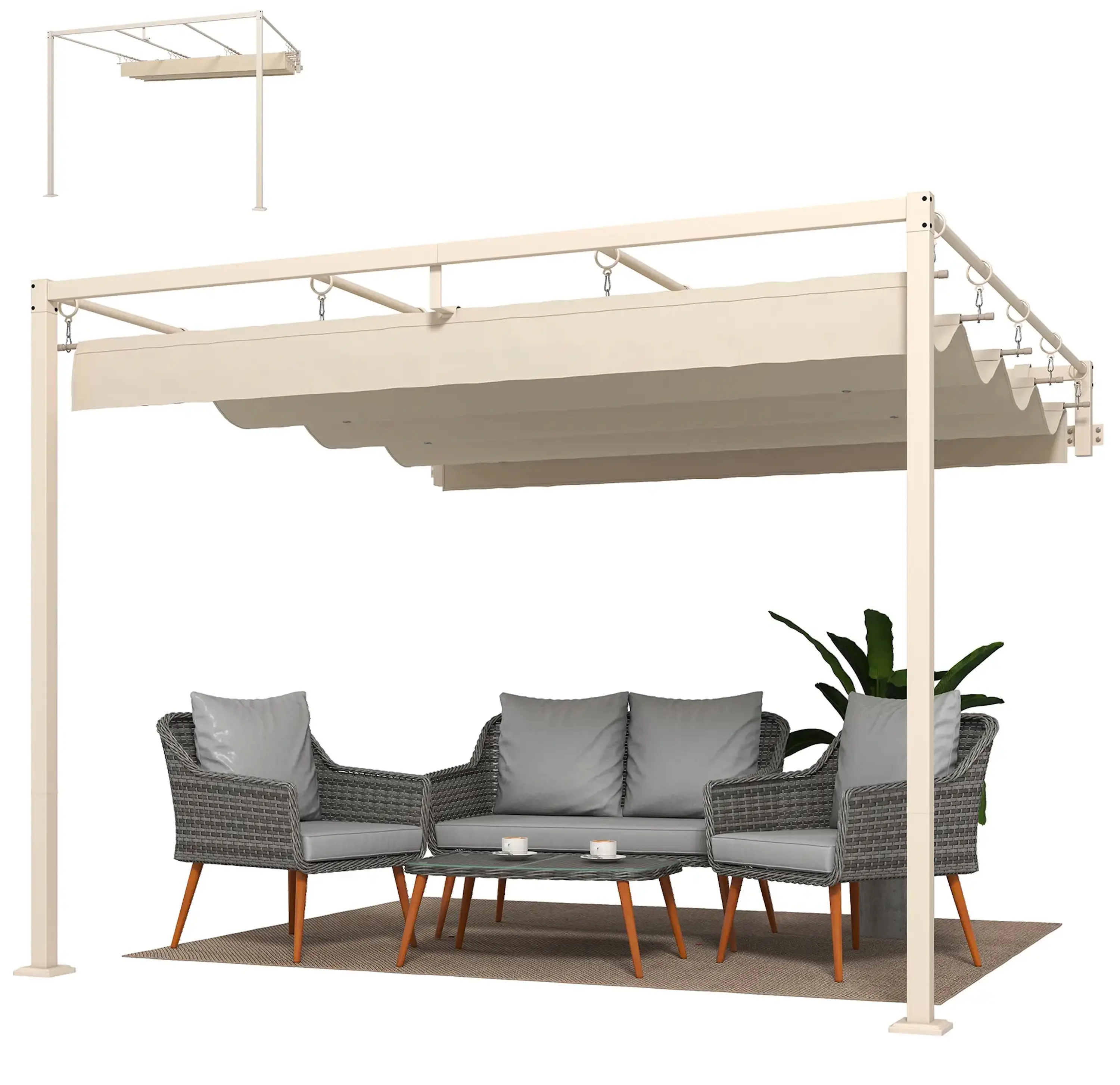 Pergola Outsunny 84C-694V00BG 3x3 (Beige) - 2