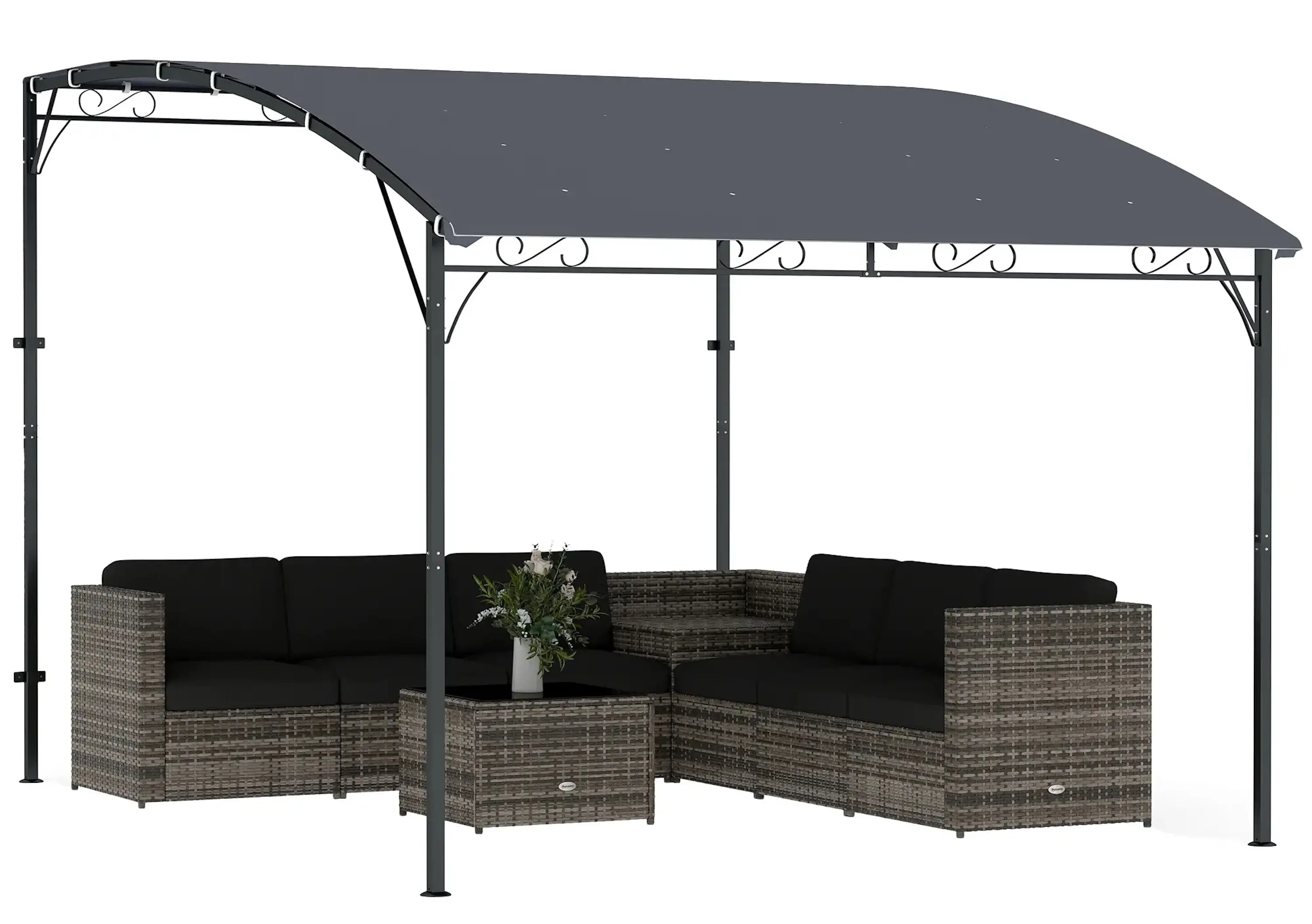 Pergola Outsunny 84C-737V00GY 3.8x2.8 (Grey) - 2