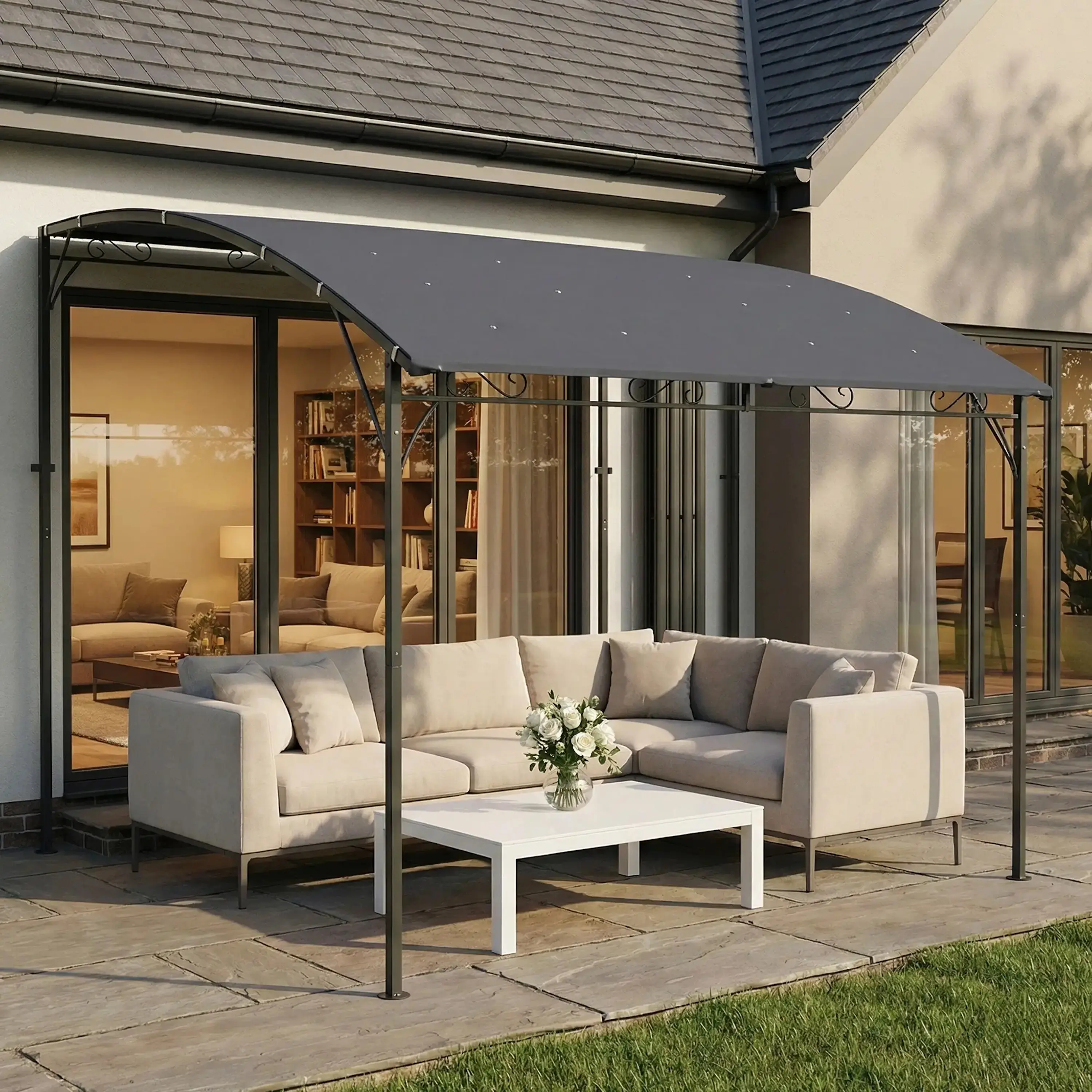 Pergola Outsunny 84C-737V00GY 3.8x2.8 (Grey) - 4