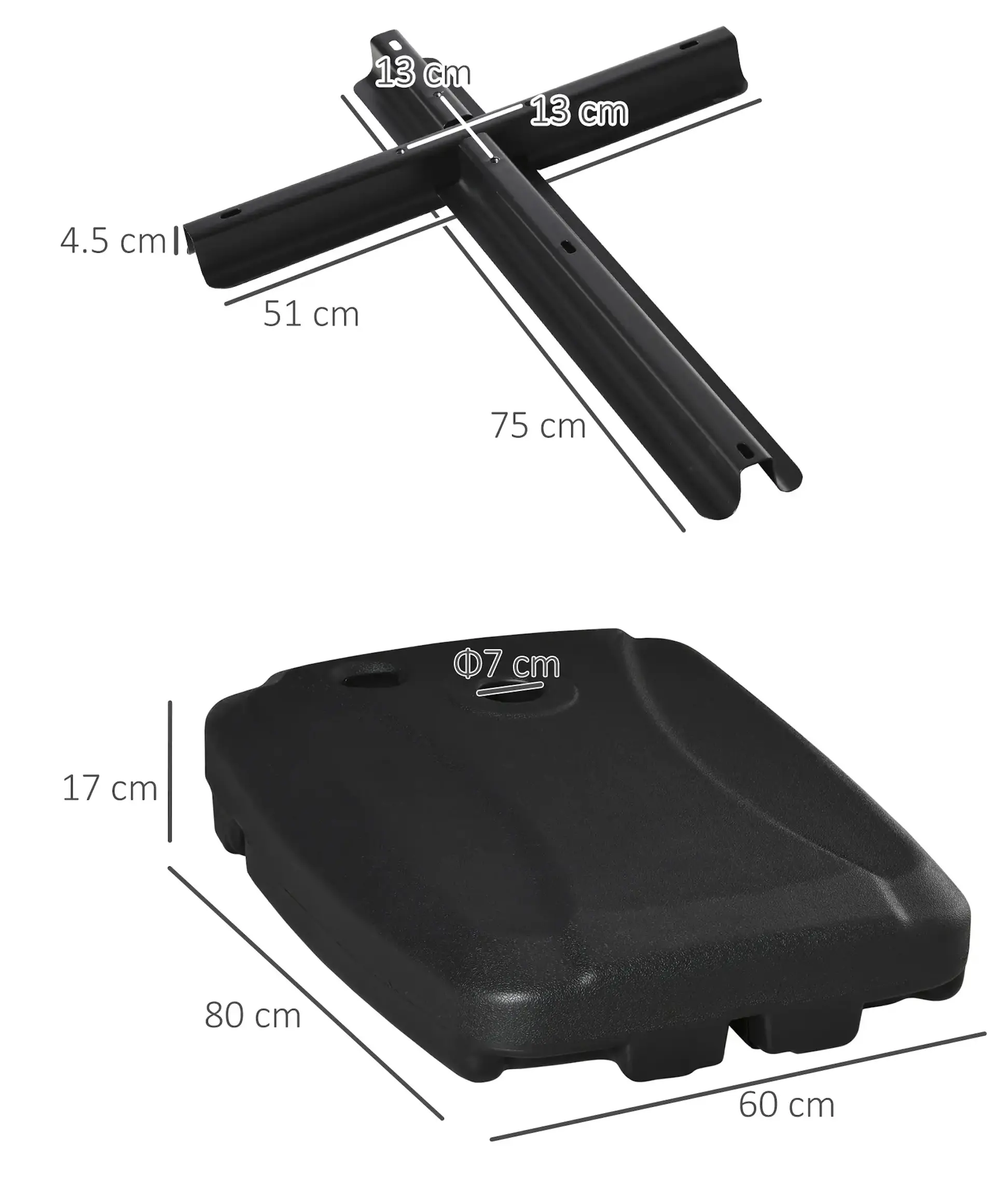 Подставка для зонта Outsunny 84D-148 (Black) - 6