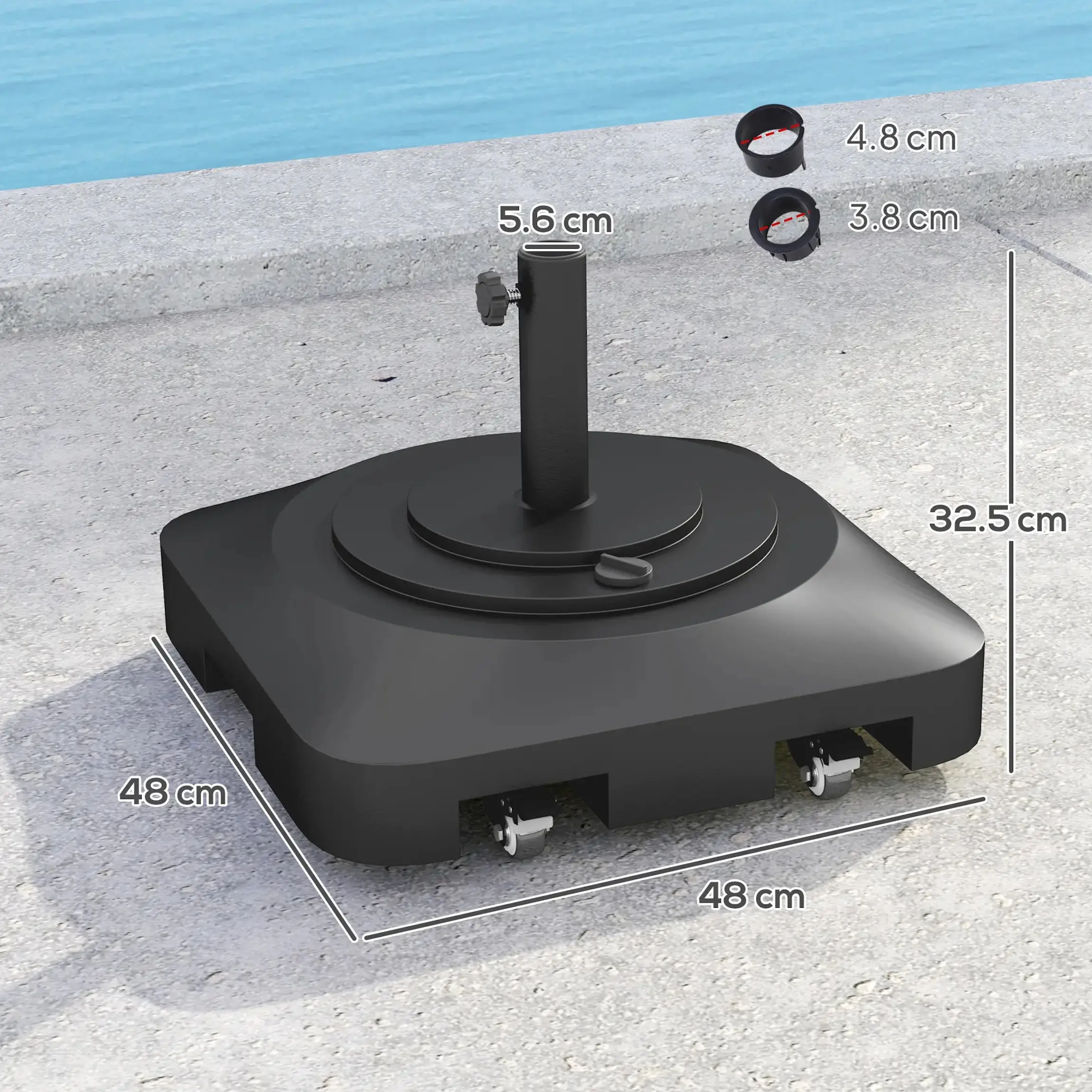 Подставка для зонта Outsunny 84D-358V00BK (Black) - 5