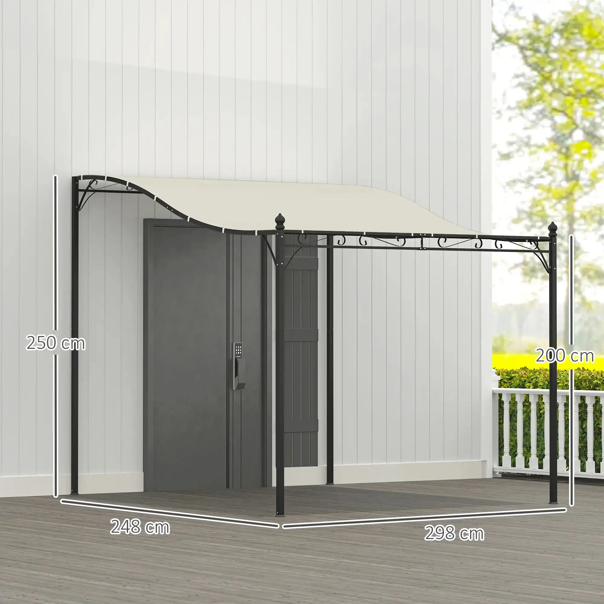 Pavilion de perete Outsunny 84C-583V00CW (Cream White) - 3