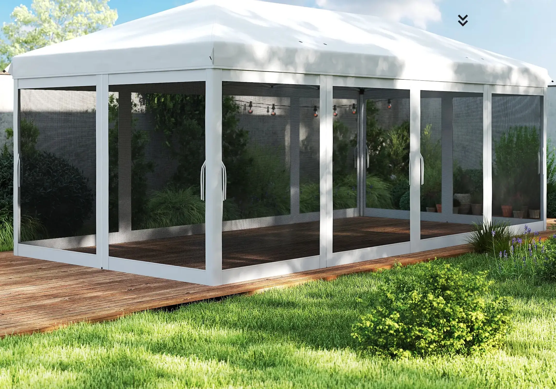 Садовый павильон Outsunny 840-012V03CW 585x295x270 (White-Cream) - 3