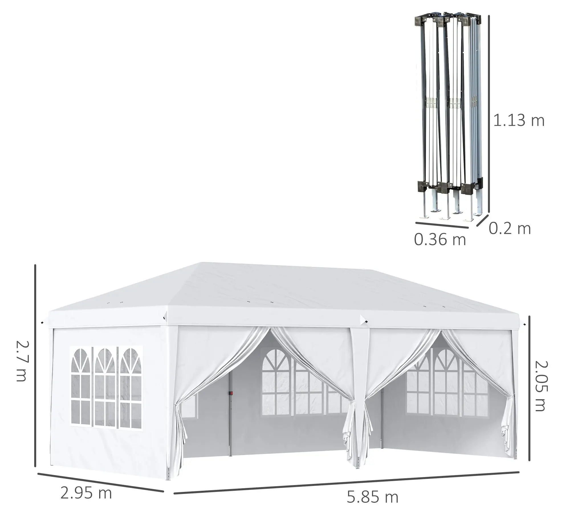 Садовый павильон Outsunny 84C-104V01WT (White) - 4