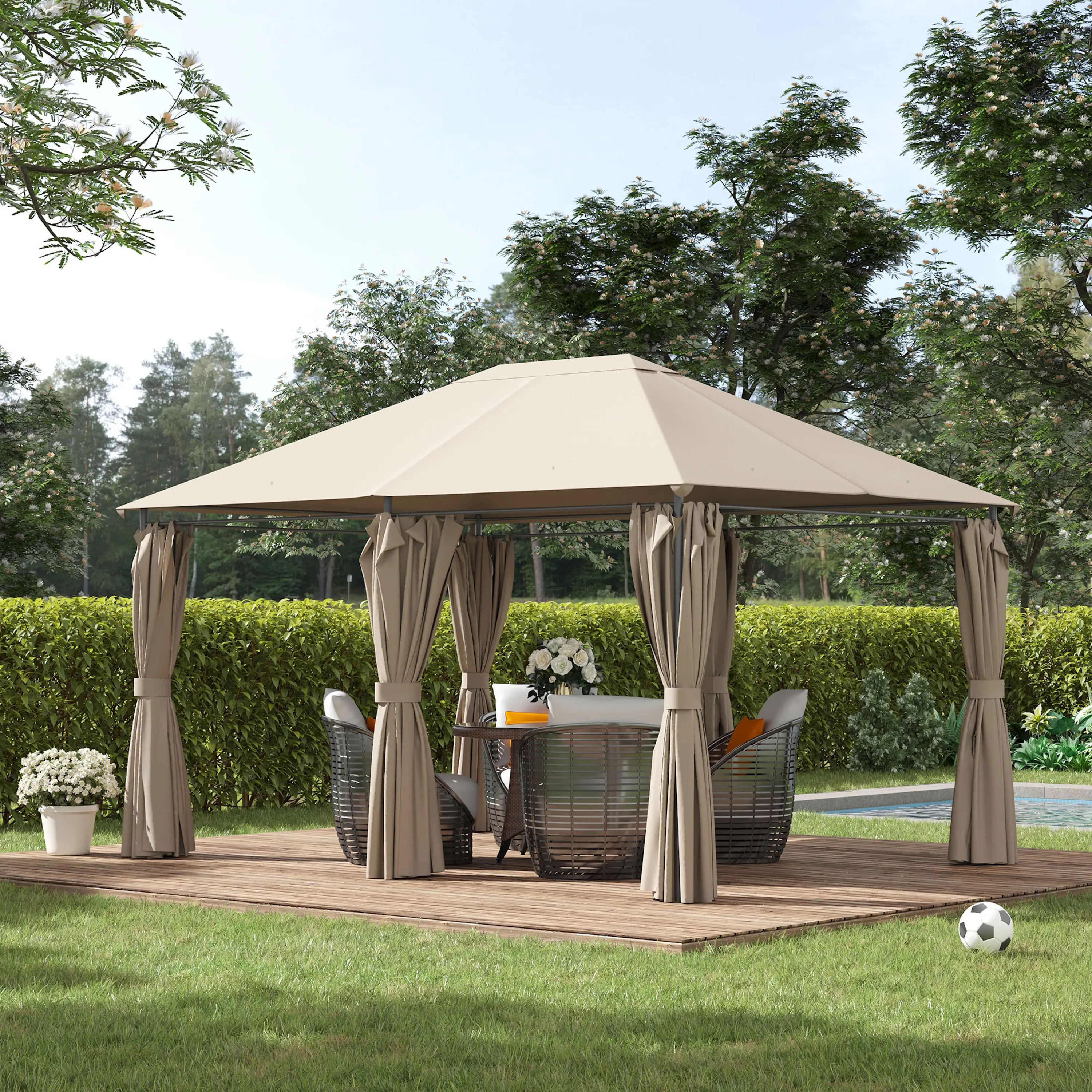 Pavilion de gradina Outsunny 84C-116 4x3x2.72 (Beige) - 6
