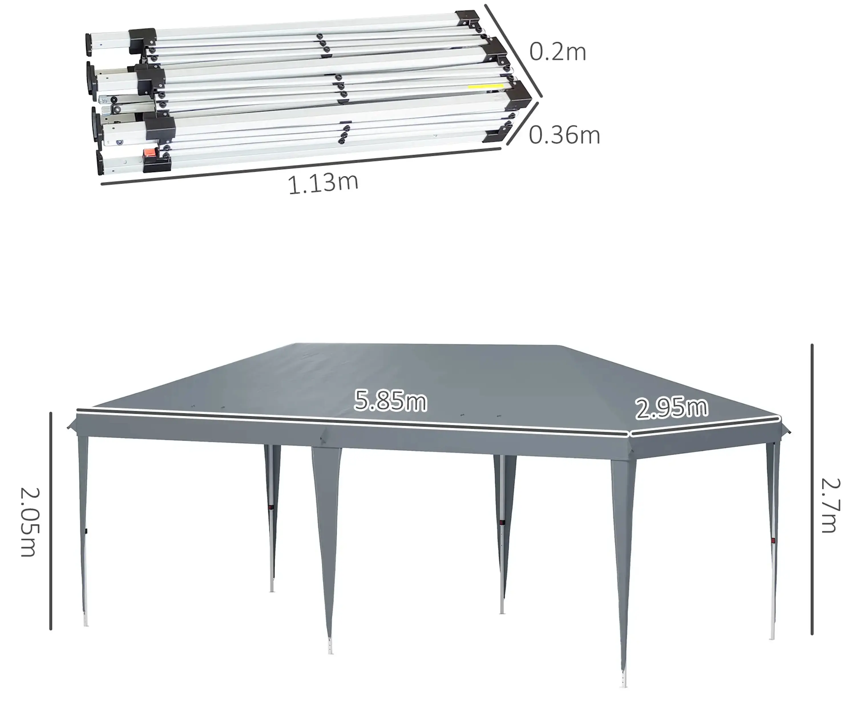 Pavilion de gradina Outsunny 84C-118V03LG (Light Grey) - 5