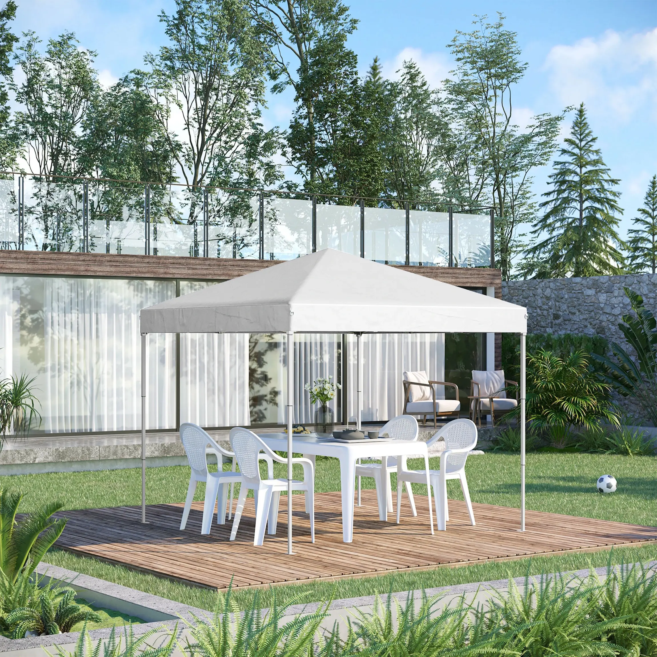 Pavilion de gradina Outsunny 84C-119V01WT (White) - 4