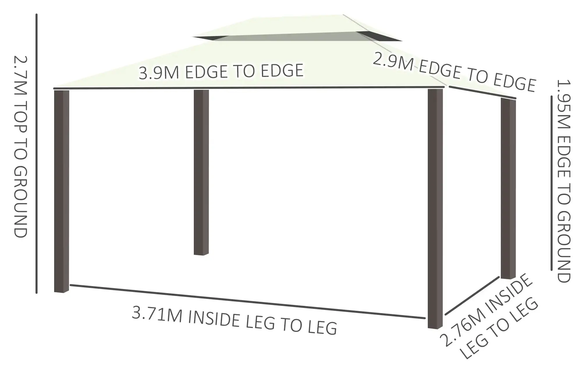 Pavilion de gradina Outsunny 84C-144 (Cream) - 3