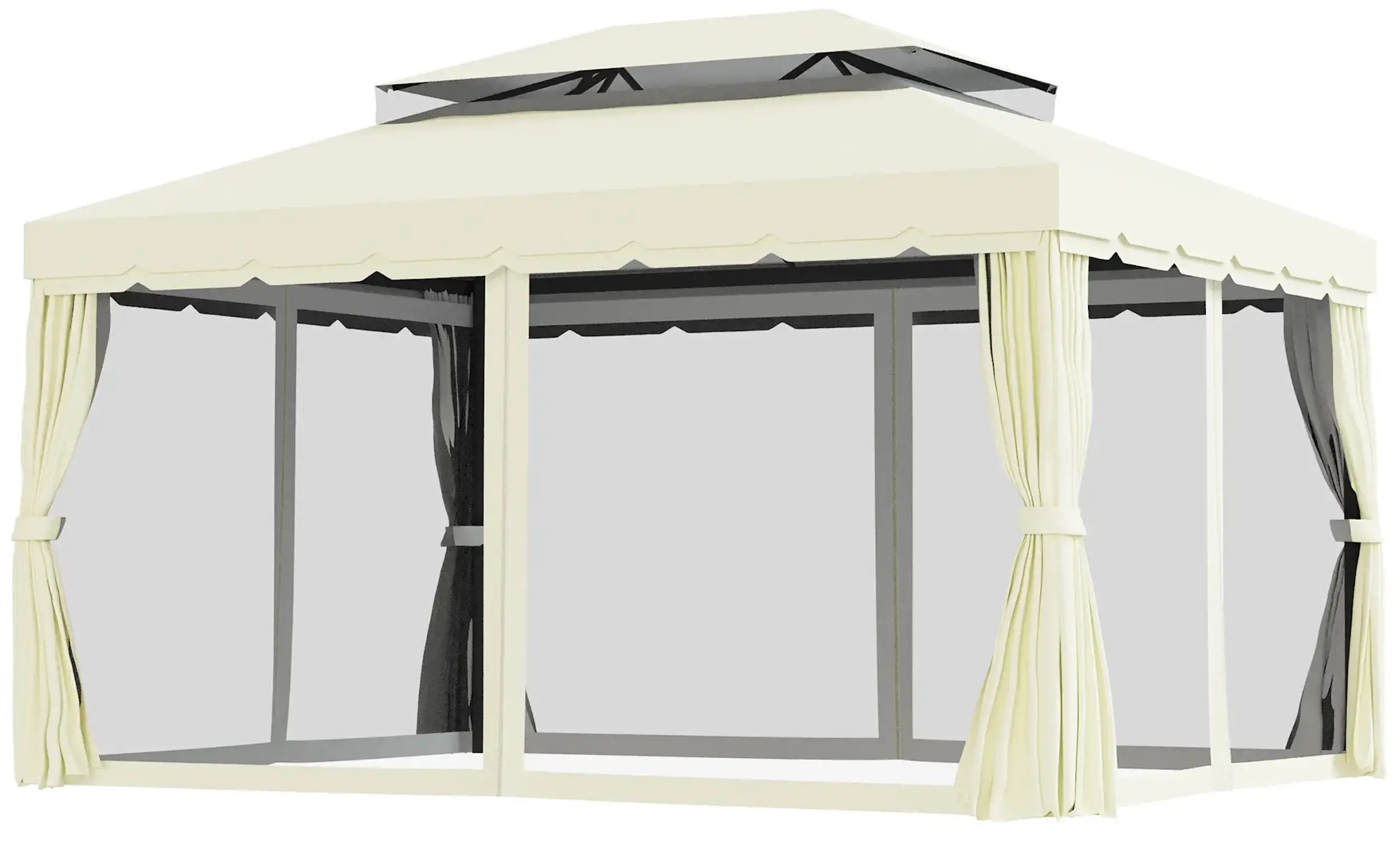 Pavilion de gradina Outsunny 84C-144CW 3x4 (White-Cream) - 2