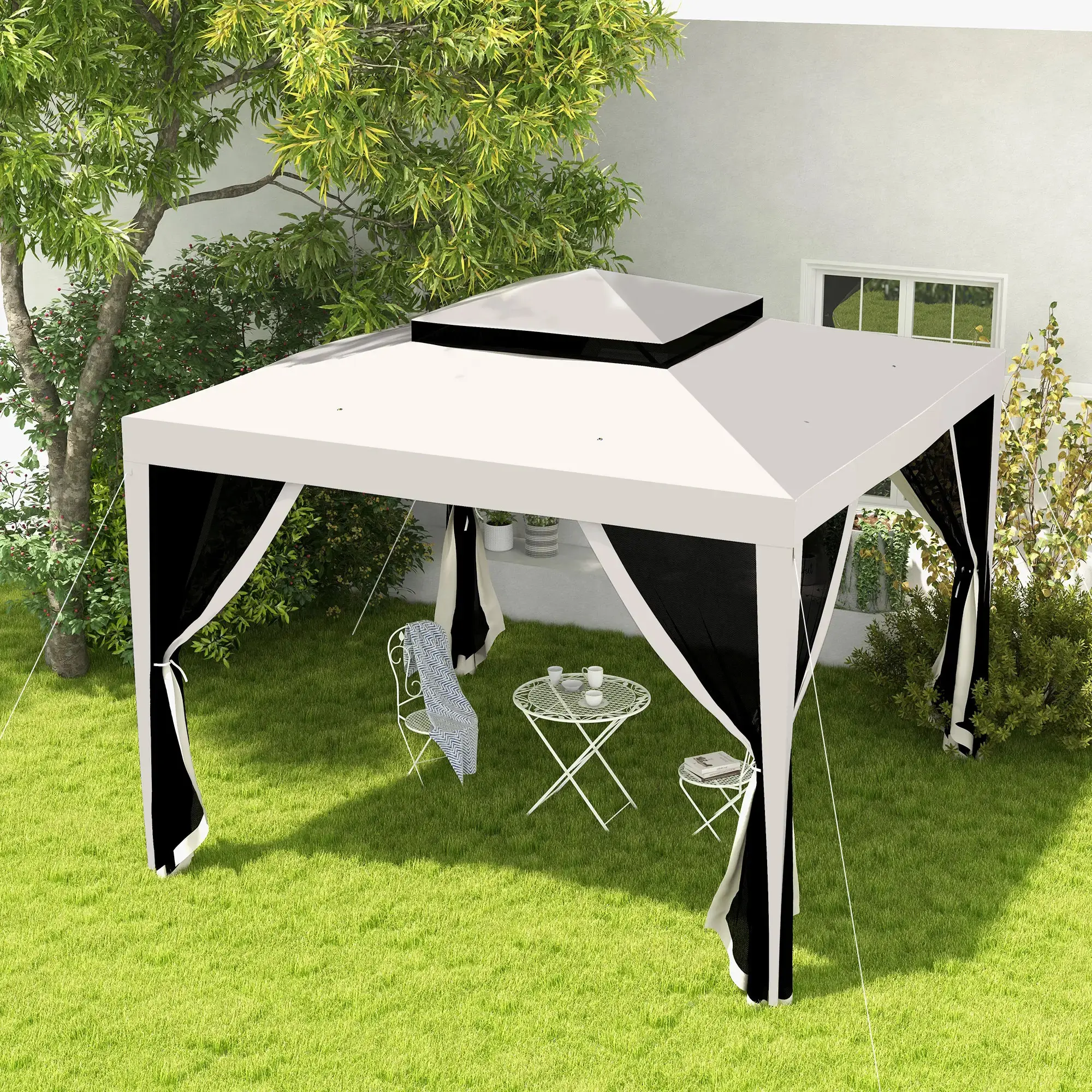 Pavilion de gradina Outsunny 84C-195V01CW (Cream White) - 7