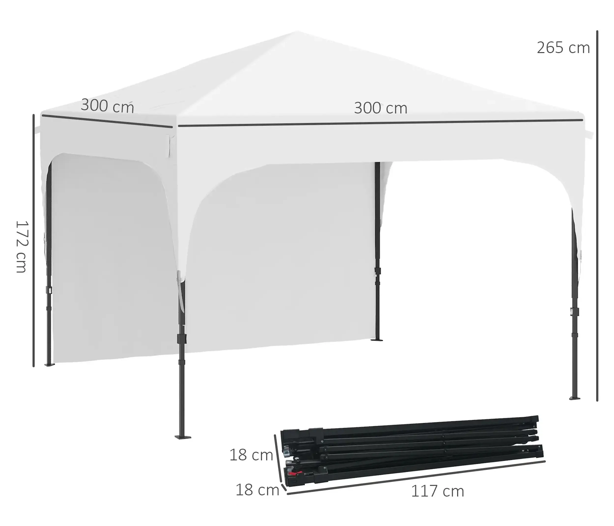 Садовый павильон Outsunny 84C-264V01WT 3x3 (White) - 5
