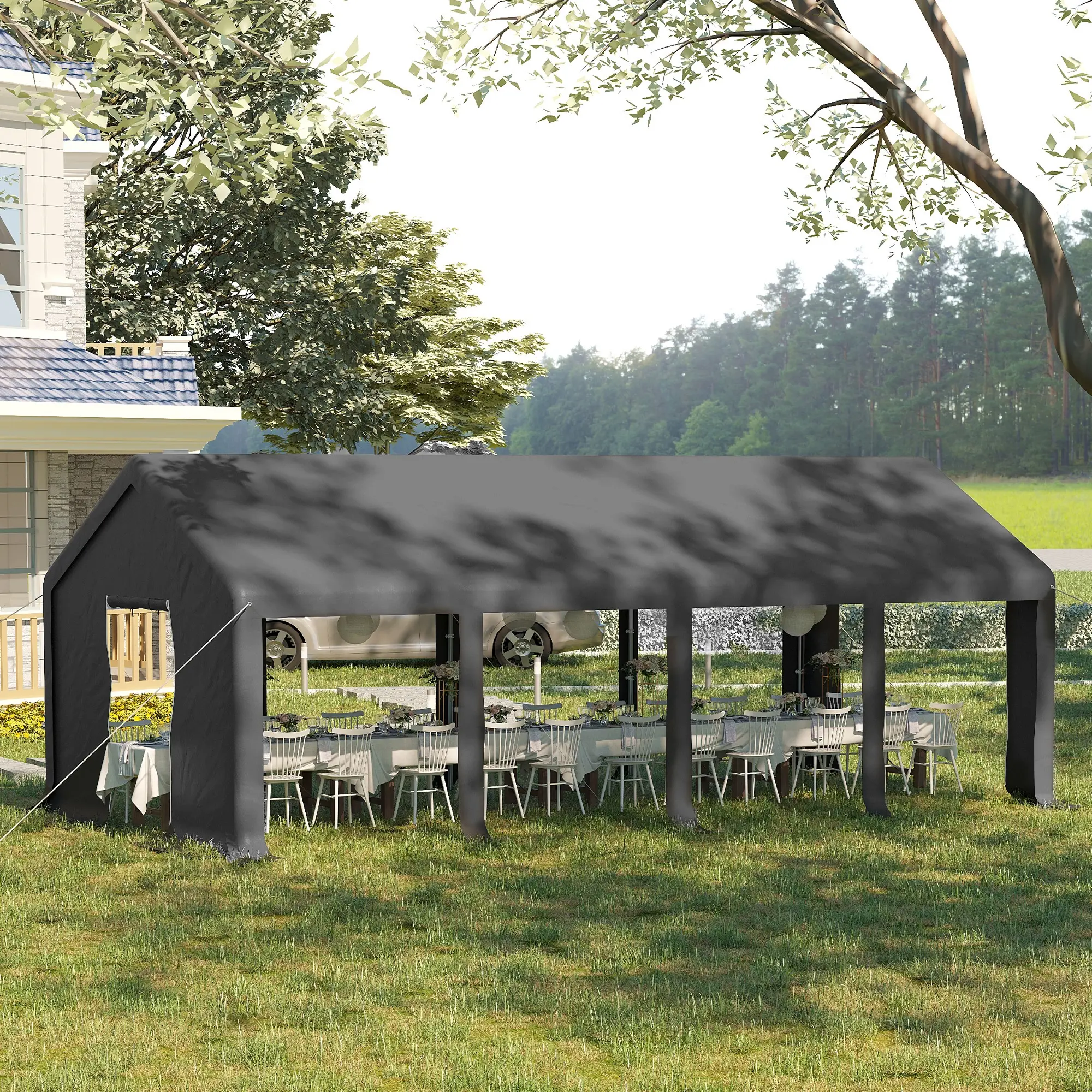 Pavilion de gradina Outsunny 84C-308 4x8 m (Dark Grey) - 4