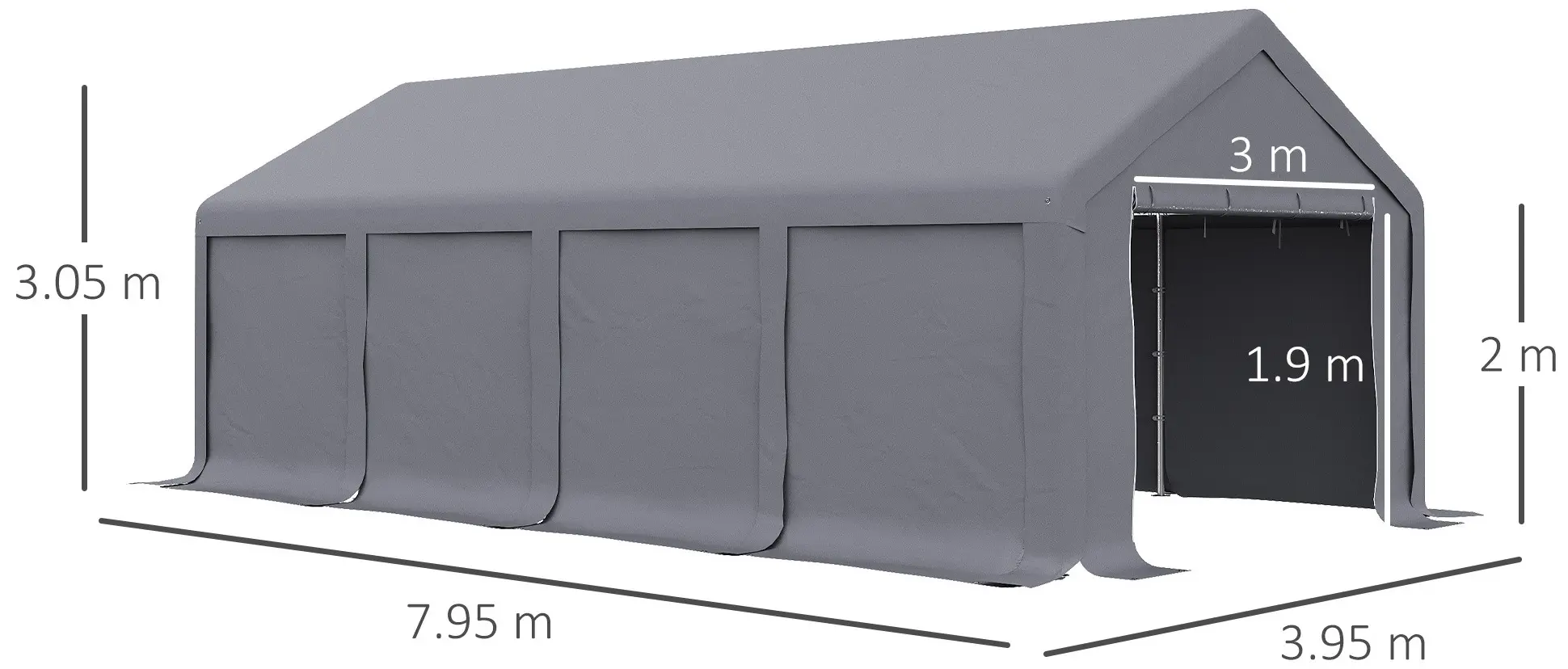 Pavilion de gradina Outsunny 84C-308 4x8 m (Dark Grey) - 5