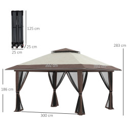 Pavilion de gradina Outsunny 84C-353V00BG (Beige) Thumb